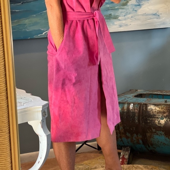 VTG Samuel Robert by Peter Hatsi Andrews, Vibrant Belted Pink Suede,POCKETS, 6 - Picture 4 of 15
